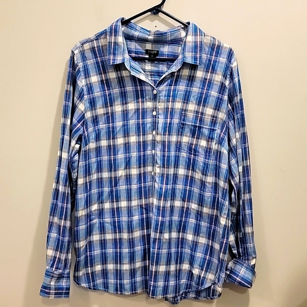 J. Crew Woman's Blue Flannel Top